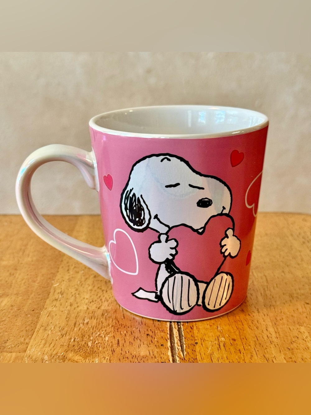 Peanuts Pink Snoopy Heart Ceramic Mug NEW!